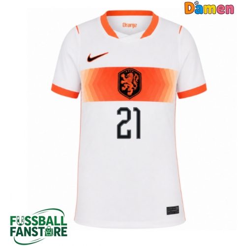 Niederlande Frenkie de Jong #21 Replik Auswärtstrikot Damen WM 2026 Kurzarm
